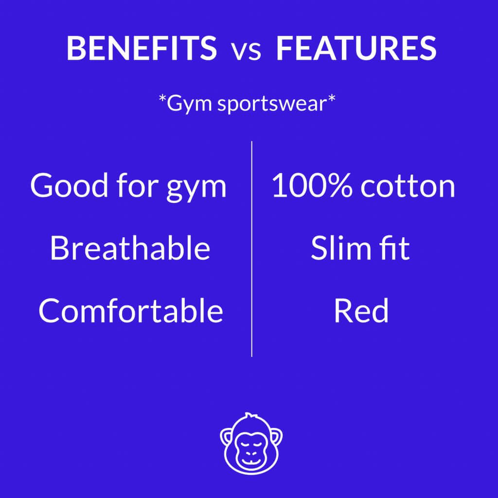 benefits vs features - converting content for eCommerce